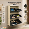 Wall mounted double layer shoe organizer DL-3, powder coated steel