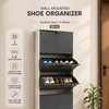 Wall mounted double layer shoe organizer DL-4, powder coated steel