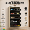 Wall mounted double layer shoe organizer DL-5, lockable metal shoe rack